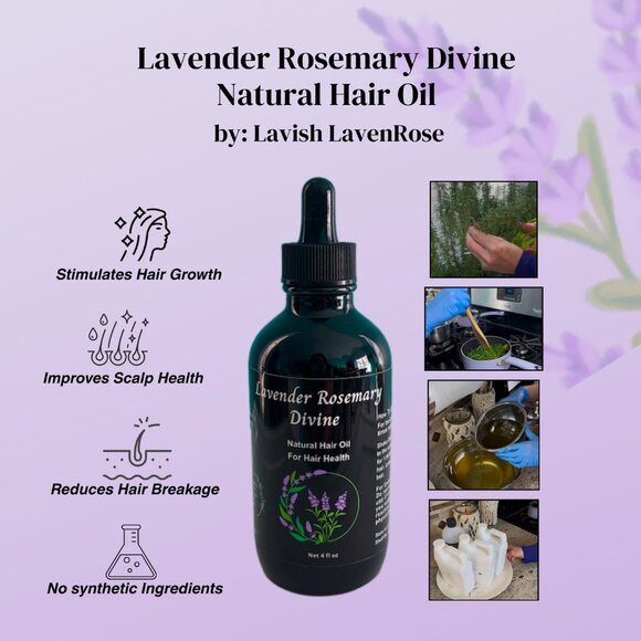 Lavish Lavenrose Other - Lavender Rosemary Divine Natural Hair Oil